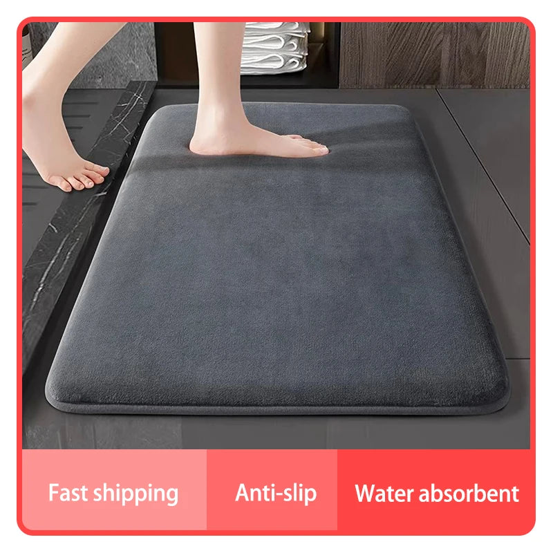 Luxury Coral Velvet Bath Mat – Super Absorbent & Non-Slip