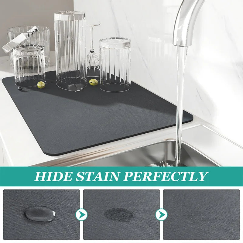 Super Absorbent Quick-Dry Mat – Large Non-Slip Pad for Kitchen & Bathroom