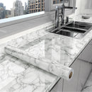 Waterproof Oil-Proof Kitchen Wallpaper – Self-Adhesive Marble Vinyl Film for Countertops, Cabinets & Wall Renovation