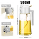2-in-1 Olive Oil Dispenser & Spray Bottle – 500ml Refillable Cooking Oil Mister for Kitchen & BBQ