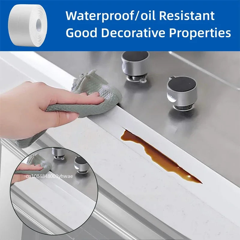 Waterproof Self-Adhesive Sealing Tape – PVC Caulk Strip for Bathroom, Kitchen & Sink Edges (Anti-Mould & Moisture-Proof)