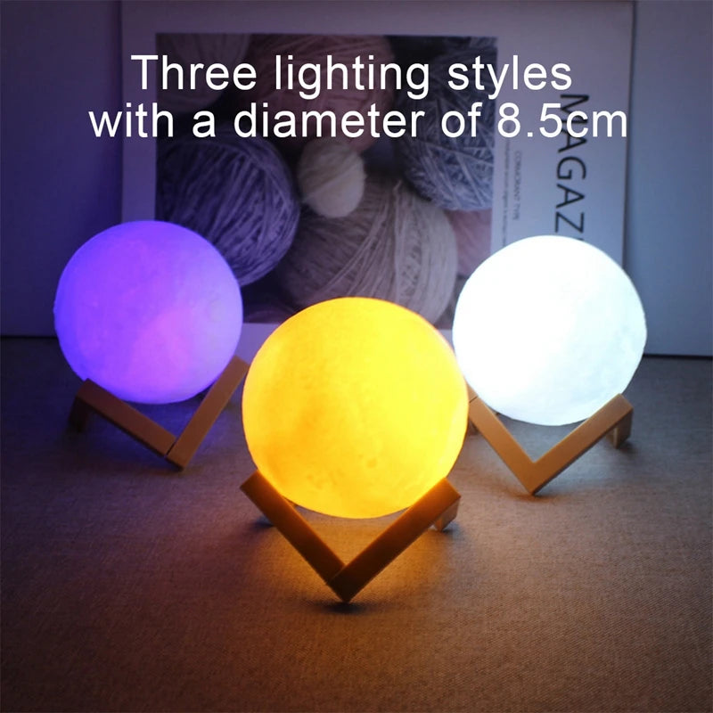 Galaxy Moon Lamp – 3D LED Night Light & Bedroom Decoration