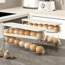 RollFlow™ 2-Tier Automatic Egg Dispenser – Space-Saving Fridge Organizer
