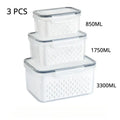 FreshGuard™ Stackable Fridge Storage Containers – Fruit & Veg Drain Baskets (1/2/3 Pack)