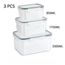 FreshGuard™ Stackable Fridge Storage Containers – Fruit & Veg Drain Baskets (1/2/3 Pack)