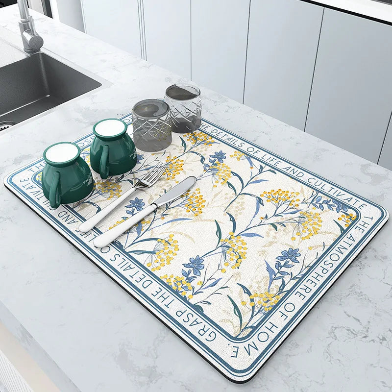 Super Absorbent Quick-Dry Mat – Large Non-Slip Pad for Kitchen & Bathroom