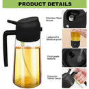 2-in-1 Olive Oil Dispenser & Spray Bottle – 500ml Refillable Cooking Oil Mister for Kitchen & BBQ