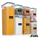7-Piece Airtight Food Storage Container Set – BPA-Free Plastic Kitchen Organisers with Labels & Marker
