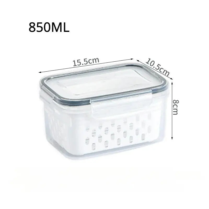 FreshGuard™ Stackable Fridge Storage Containers – Fruit & Veg Drain Baskets (1/2/3 Pack)