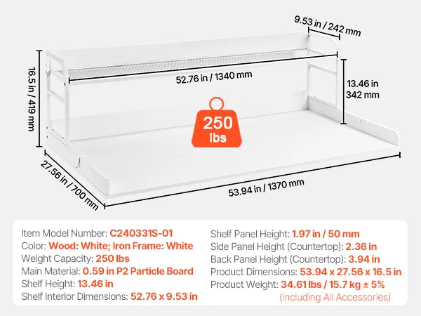 ✨ SucceBuy Wooden Washer & Dryer Countertop with Storage Drawer – Stylish Laundry Room Organiser & Space-Saving Topper
