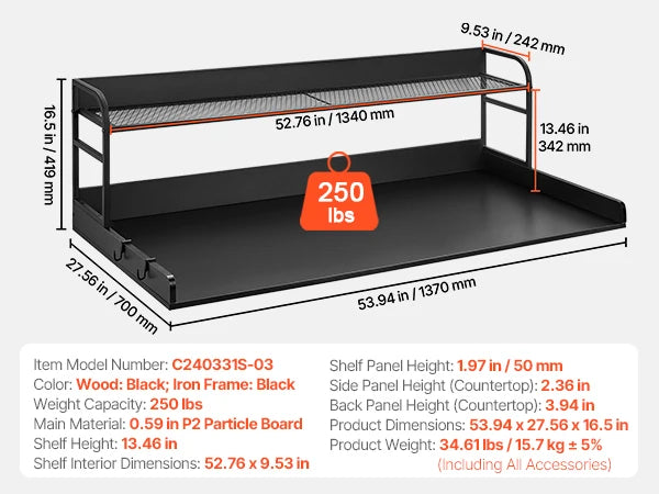 ✨ SucceBuy Wooden Washer & Dryer Countertop with Storage Drawer – Stylish Laundry Room Organiser & Space-Saving Topper