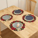 Set of 4 Christmas Round Placemats – Non-Slip, Heat-Resistant Table Mats for Festive Dining & Winter Parties