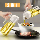 2-in-1 Olive Oil Dispenser & Spray Bottle – 500ml Refillable Cooking Oil Mister for Kitchen & BBQ