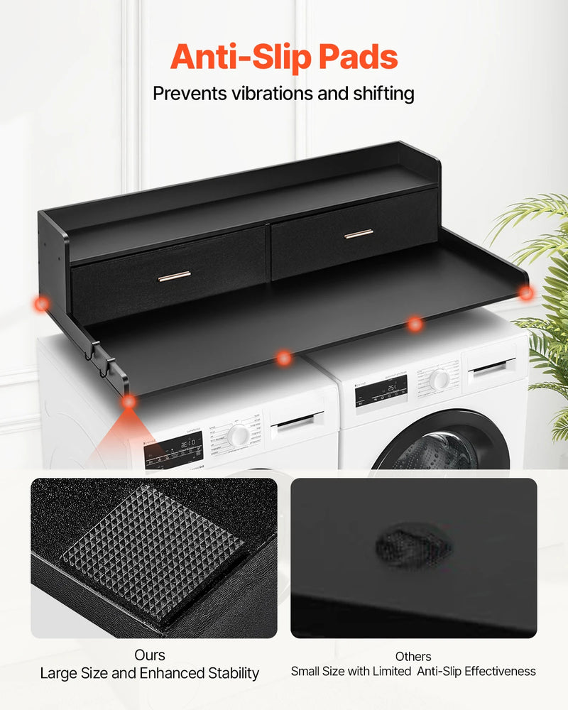 ✨ SucceBuy Wooden Washer & Dryer Countertop with Storage Drawer – Stylish Laundry Room Organiser & Space-Saving Topper