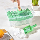 Ice Cube Tray with Lid & Storage Bin – Easy Press Ice Maker for Freezer (68 Ice Cubes)