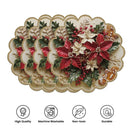 Set of 4 Christmas Round Placemats – Non-Slip, Heat-Resistant Table Mats for Festive Dining & Winter Parties