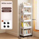 Modern White Rolling Storage Cart – Stylish Multi-Purpose Shelving for Any Room