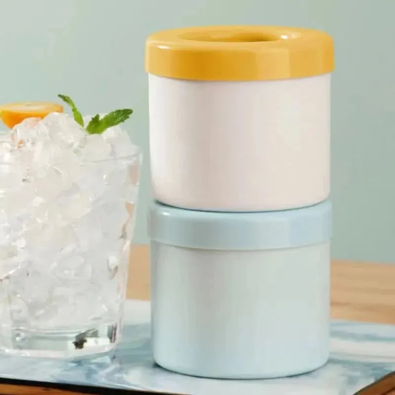 Silicone Ice Cube Maker – Round Freezer Mold & Bucket for Drinks