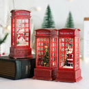 Light-Up Christmas Telephone Booth Decoration – Illuminated Crystal Lantern for Festive Home Décor & Gifts