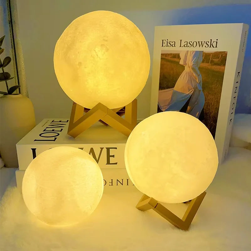 Galaxy Moon Lamp – 3D LED Night Light & Bedroom Decoration