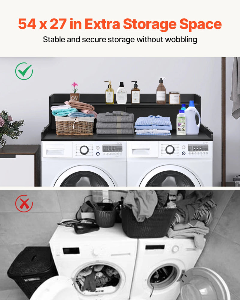 ✨ SucceBuy Wooden Washer & Dryer Countertop with Storage Drawer – Stylish Laundry Room Organiser & Space-Saving Topper