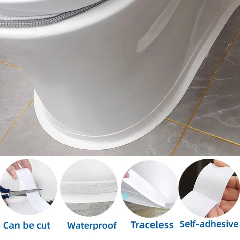 Waterproof Self-Adhesive Sealing Tape – PVC Caulk Strip for Bathroom, Kitchen & Sink Edges (Anti-Mould & Moisture-Proof)