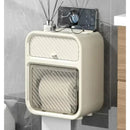 Waterproof Wall-Mounted Toilet Paper Holder – No-Drill Installation | Bathroom Tissue Box with Storage Shelf
