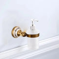 Vintage Brass & Porcelain Bathroom Accessory Set – Elegant European Retro Collection