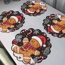 Set of 4 Christmas Round Placemats – Non-Slip, Heat-Resistant Table Mats for Festive Dining & Winter Parties