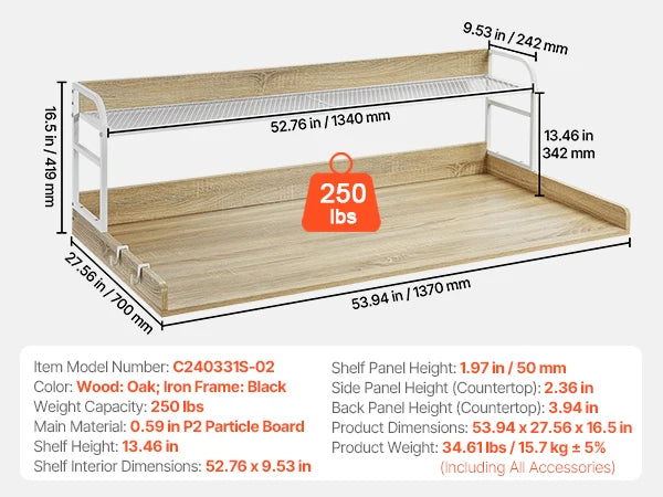 ✨ SucceBuy Wooden Washer & Dryer Countertop with Storage Drawer – Stylish Laundry Room Organiser & Space-Saving Topper