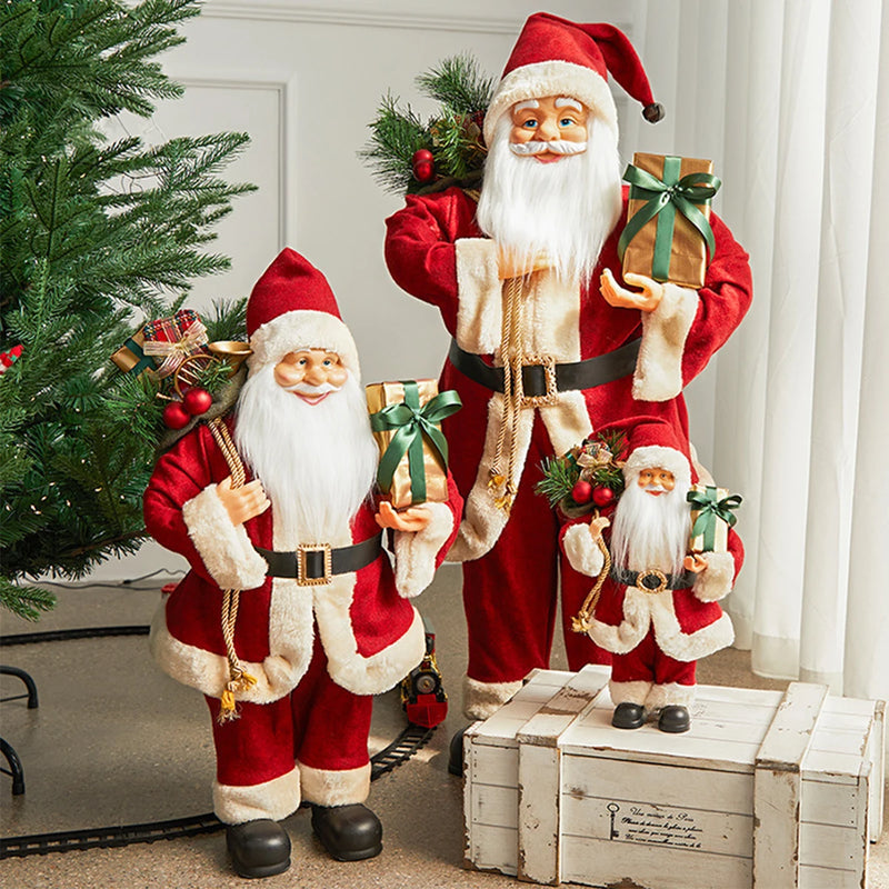 Santa Claus Plush Ornaments – Festive Fabric Dolls for Christmas Table & Home Décor