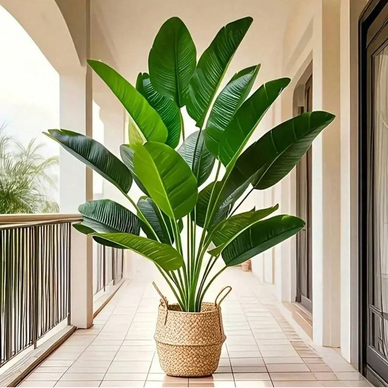 Large Artificial Tropical Palm Leaf – Real Touch Fake Banana Plant for Home & Garden Decor