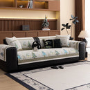 Christmas Chenille Sofa Cover – Festive Tree & Deer Pattern, Non-Slip Universal Fit