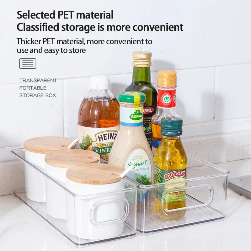 Clear Stackable Fridge & Pantry Organiser Box with Handle – BPA-Free Food Storage Container