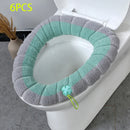 Soft Plush Toilet Seat Cover with Handle – Thick Winter Washable Cushion Pad (Universal Fit, 1–6 PCS)