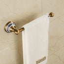 Vintage Brass & Porcelain Bathroom Accessory Set – Elegant European Retro Collection