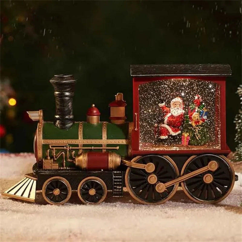 Christmas Train Crystal Ball Ornament – Light-Up Festive Decoration & Gift Box Display
