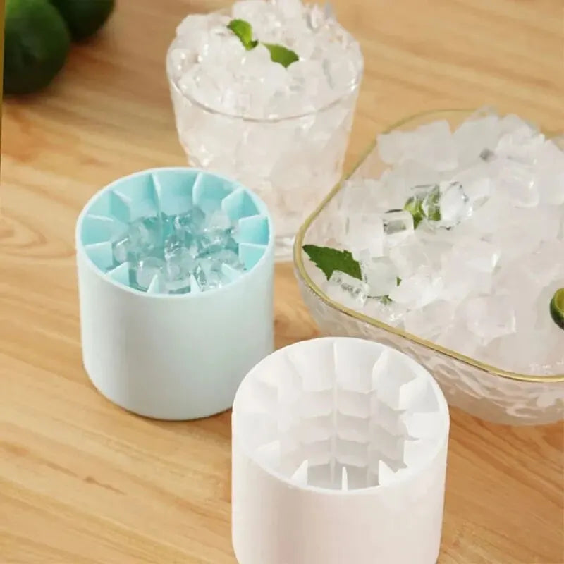 Silicone Ice Cube Maker – Round Freezer Mold & Bucket for Drinks