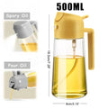 2-in-1 Olive Oil Dispenser & Spray Bottle – 500ml Refillable Cooking Oil Mister for Kitchen & BBQ