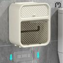 Waterproof Wall-Mounted Toilet Paper Holder – No-Drill Installation | Bathroom Tissue Box with Storage Shelf