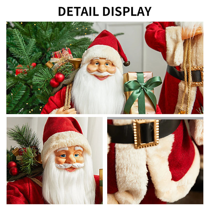 Santa Claus Plush Ornaments – Festive Fabric Dolls for Christmas Table & Home Décor