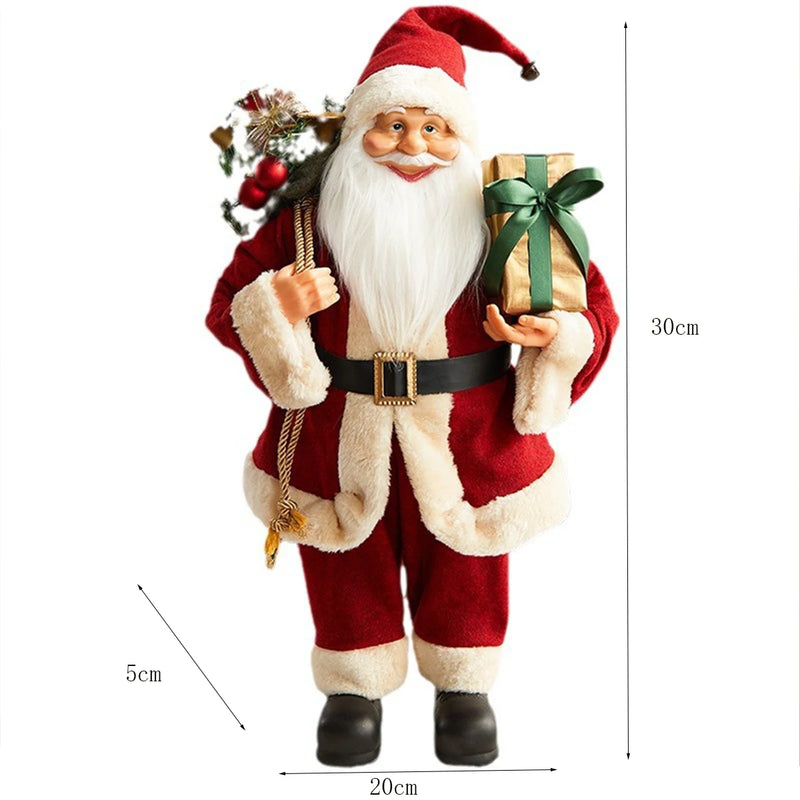 Santa Claus Plush Ornaments – Festive Fabric Dolls for Christmas Table & Home Décor