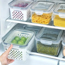 FreshGuard™ Stackable Fridge Storage Containers – Fruit & Veg Drain Baskets (1/2/3 Pack)