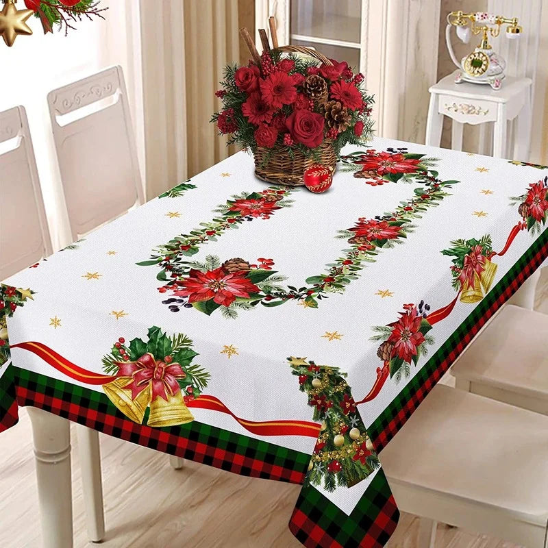 Festive Christmas Waterproof Tablecloth – Perfect for Family Dinners & Holiday Parties