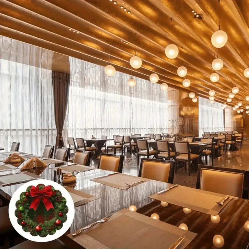 Set of 4 Christmas Round Placemats – Non-Slip, Heat-Resistant Table Mats for Festive Dining & Winter Parties