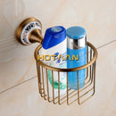 Vintage Brass & Porcelain Bathroom Accessory Set – Elegant European Retro Collection