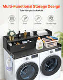 ✨ SucceBuy Wooden Washer & Dryer Countertop with Storage Drawer – Stylish Laundry Room Organiser & Space-Saving Topper