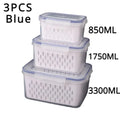 FreshGuard™ Stackable Fridge Storage Containers – Fruit & Veg Drain Baskets (1/2/3 Pack)