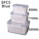 FreshGuard™ Stackable Fridge Storage Containers – Fruit & Veg Drain Baskets (1/2/3 Pack)