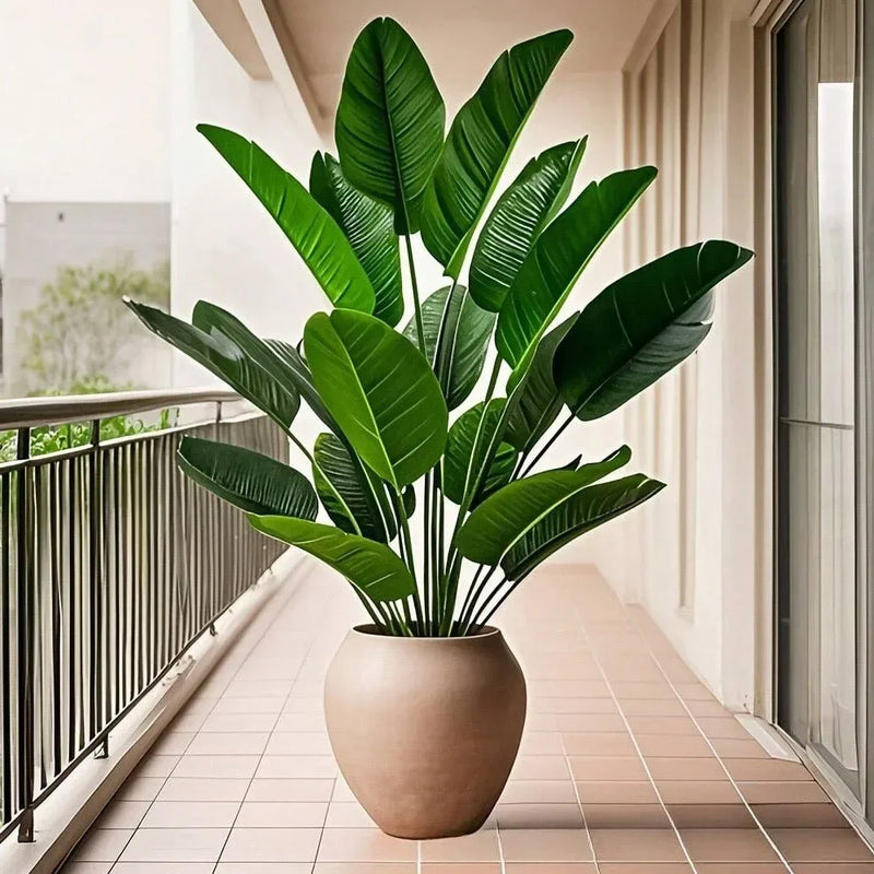 Large Artificial Tropical Palm Leaf – Real Touch Fake Banana Plant for Home & Garden Decor